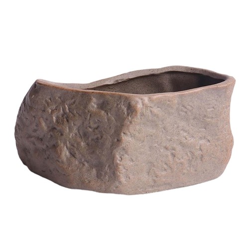 Stone shaped ceramic planter - stone-shaped,
