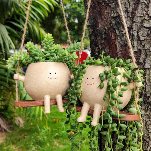 Cute swing planter pot hanging - swing,